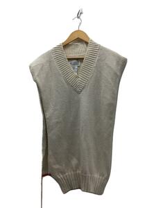 Maison Margiela◆V-neck cotton vest/ニットベスト(厚手)/S/コットン/ホワイト//