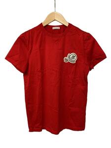 MONCLER◆Tシャツ/S/コットン/RED/赤/ワッペン/maglia t-shirt