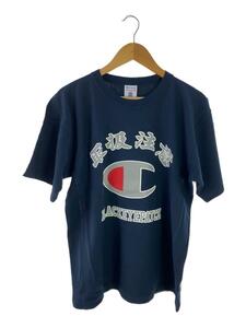 THE BLACK EYE PATCH◆×Champion/REVERSE WEAVE/Tシャツ/L/コットン/ネイビー/プリント/C8-Y302