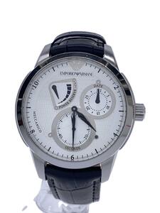 EMPORIO ARMANI* self-winding watch wristwatch / analogue / stainless steel /WHT/BLK