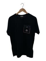 MONCLER◆ナイロンポケット Tシャツ/M/コットン/BLK_画像1