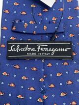 Salvatore Ferragamo◆ネクタイ/シルク/NVY/メンズ_画像3