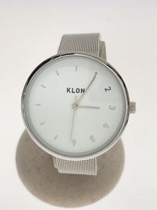 KLON◆CONNECTION ELFIN LATTER 38mm/クォーツ腕時計/アナログ/WHT/SLV