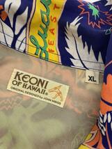 KEONI OF HAWAII◆アロハシャツ/XL/レーヨン/マルチカラー/総柄/SS38717_画像3