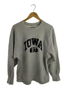 Champion◆90s/USA製/刺繍タグ/REVERSE WEAVE/IOWA/カレッジスウェット/XL/コットン/GRY//