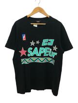 A Elegantes SAPEur◆Tシャツ/XL/コットン/ブラック/プリント/バスケットボールユニフォーム風プリント/23//_画像1
