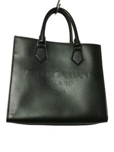 DOLCE&GABBANA◆トートバッグ/レザー/BLK//