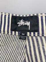 STUSSY◆ヒッコリー/ストライプ/ペインターパンツ/34/コットン/IDG/ストライプ_画像4