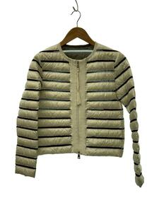 MONCLER◆ダウンジャケット/0/ナイロン/WHT/LONGUE SAISON/ヨゴレ有