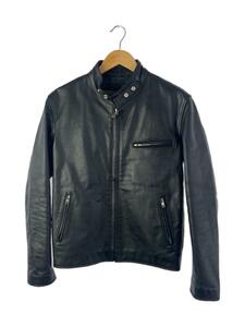 HORN WORKS* single rider's jacket /L/ leather /BLK