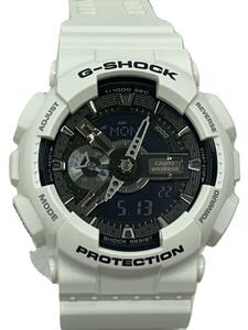 CASIO◆クォーツ腕時計・G-SHOCK/デジアナ/ラバー/BLK/WHT