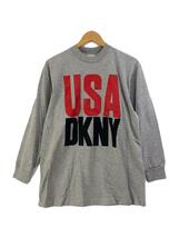 DKNY(DONNA KARAN NEW YORK)◆90s/usa製/長袖Tシャツ/コットン/GRY_画像1