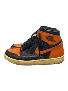 NIKE◆AIR JORDAN 1 RETRO HIGH OG/エアジョーダン1レトロハイ/ブラック/555088-028