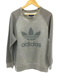 adidas◆ラグラン/前V/トレフォイル/ロゴ/スウェット/O/コットン/GRY/プリント