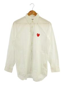 PLAY COMME des GARCONS◆長袖シャツ/M/コットン/WHT/AZ-B002