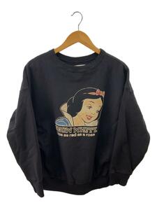 BOWWOW◆SNOW WHITE SWEAT SHIRTS/フロッキープリントM/コットン/BLK/BW2302-SWSS