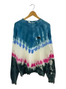 X-girl* sweater ( thin )/one/ cotton /WHT/105213015003/TIE-DYE CREW KNIT TOP