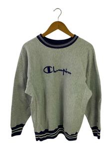 Champion◆90s/刺繍タグ/リバースウィーブ/リブ切替/スウェット/L/コットン/GRY