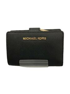 MICHAEL KORS◆2つ折り財布/レザー/BLK/レディース/35F7GTVF2L