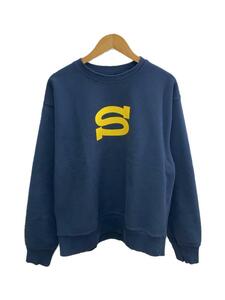 STUSSY◆LETTERMAN CREW/M/コットン/NVY/プリント/Z3000SAS23/シミ有