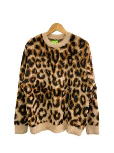 HUF◆LEOPARD CREW SWEATER/セーター(厚手)/XL/ナイロン/CML/レオパード