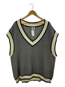 SON OF THE CHEESE◆ニットベスト(厚手)/-/コットン/WHT/総柄/SC2110-KN03/BIG VEST