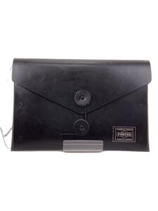 PORTER* second bag / leather /BLK/ plain 