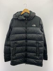 THE NORTH FACE◆NUPTSE HD COAT_ヌプシフードコート/L/ナイロン/BLK/無地