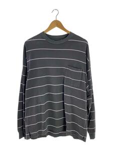 marka◆長袖Tシャツ/1/コットン/GRY/ボーダー/M22A-09CS01C