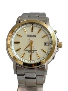 SEIKO◆ソーラー腕時計/アナログ/ステンレス/WHT/SLV/7B52-0AF0