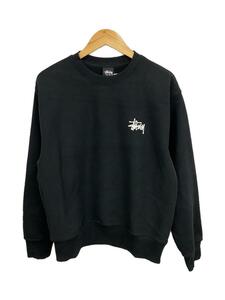 STUSSY◆BASIC CREW/1914762/スウェット/S/コットン/BLK/プリント