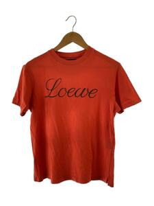 LOEWE◆ロゴプリントクルーネックTシャツ/バックアナグラムプリント/筆記体ロゴ/S/コットン/ORN