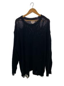 KAMIYA/Distressed Pullover Sweater/L/コットン/BLK/G11PO031