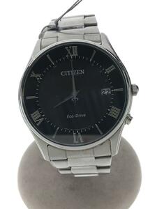 CITIZEN◆スマートウォッチ/アナログ/ステンレス/BLK/SLV/SS/H415-S112907