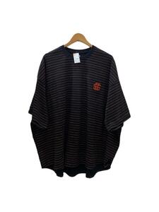 SEE SEE◆Tシャツ/XL/コットン/BLK/ボーダー/SUPER BIG BORDER//