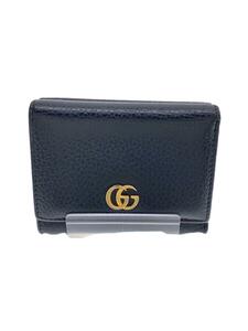 GUCCI◆3つ折り財布/レザー/BLK/無地/メンズ/474746 534563