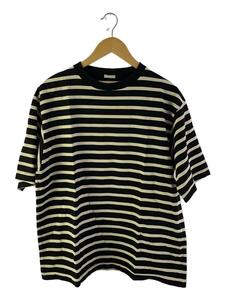 COMOLI◆コットンボーダー半袖クルーTシャツ/3/コットン/BLK/K01-05003