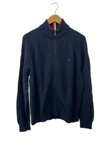 TOMMY HILFIGER◆ジップスルーカーディガン/L/コットン/NVY/MW27939