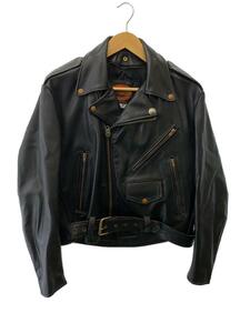 ROEBLING LEATHER CO.◆USA製/ダブルライダースジャケット/40/レザー/BLK