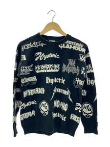 HYSTERIC GLAMOUR◆セーター(厚手)/S/コットン/BLK/総柄/02173NS07