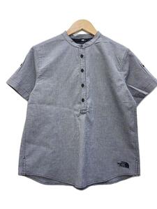 THE NORTH FACE◆S/S SWELLME SHIRT_ショートスリーブスウェルムシャツ/M/ポリエステル/BLK/総柄