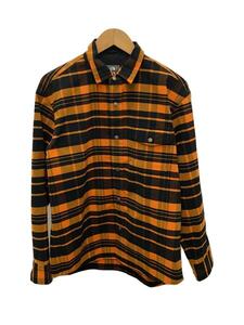 THE NORTH FACE◆L/S STRETCH FLANNEL SHIRT/M/ポリエステル/YLW/チェック