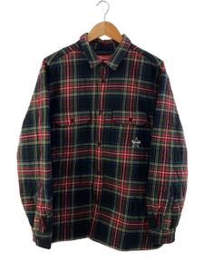 Supreme◆21AW/Quilted Plaid Flannel Shir/キルティングジャケット/L/コットン/RED
