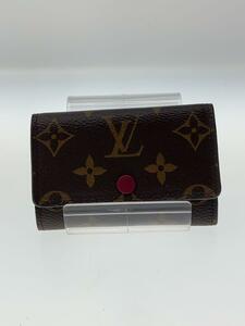 LOUIS VUITTON◆ミュルティクレ6_モノグラム・キャンバス_BRW_フューシャ/レザー/BRW/総柄/レディース