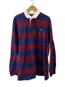 POLO RALPH LAUREN◆ラガーシャツ/ポロシャツ/XXL/コットン/NVY/ボーダー