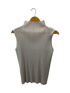 PLEATS PLEASE ISSEY MIYAKE◆ノースリーブブラウス/-/ポリエステル/SLV/無地/PP55-JK102