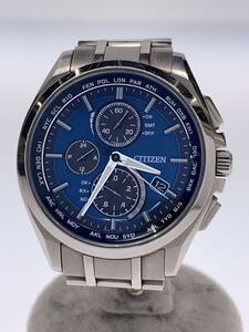 CITIZEN◆ソーラー腕時計/アナログ/ステンレス/BLU/SLV/SS/H804-T018696