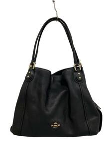 COACH◆ショルダーバッグ_オールレザー/レザー/BLK/無地