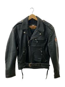 HARLEY DAVIDSON* double rider's jacket /S/ leather /BLK