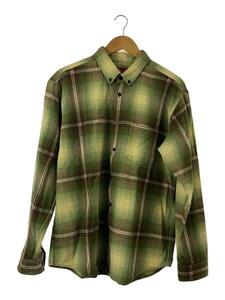 Supreme◆Shadow plaid Flannel Shirt/長袖シャツ/M/コットン/GRN/オンブレCK